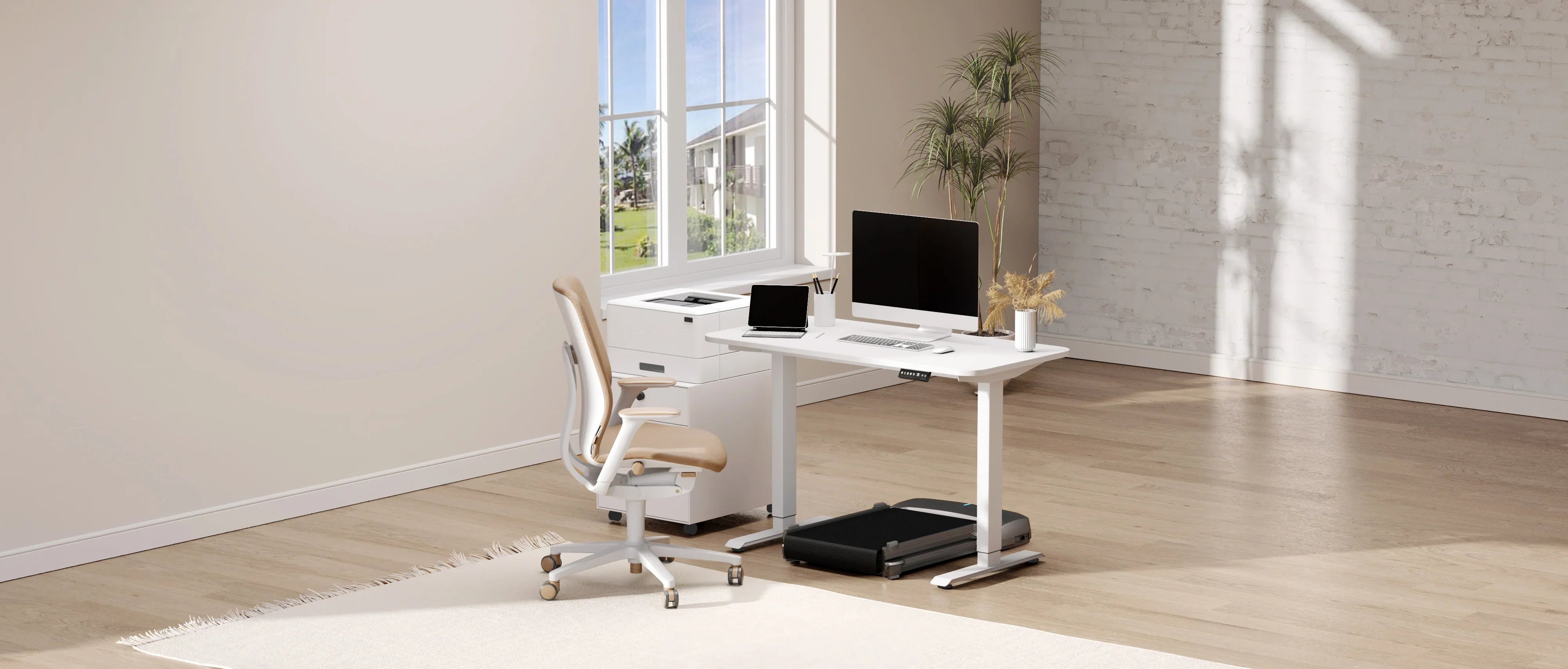 King Smith Smart Height Adjustable Table - White - Tashqila King Smith Smart Height Adjustable Table - White - Tashqila